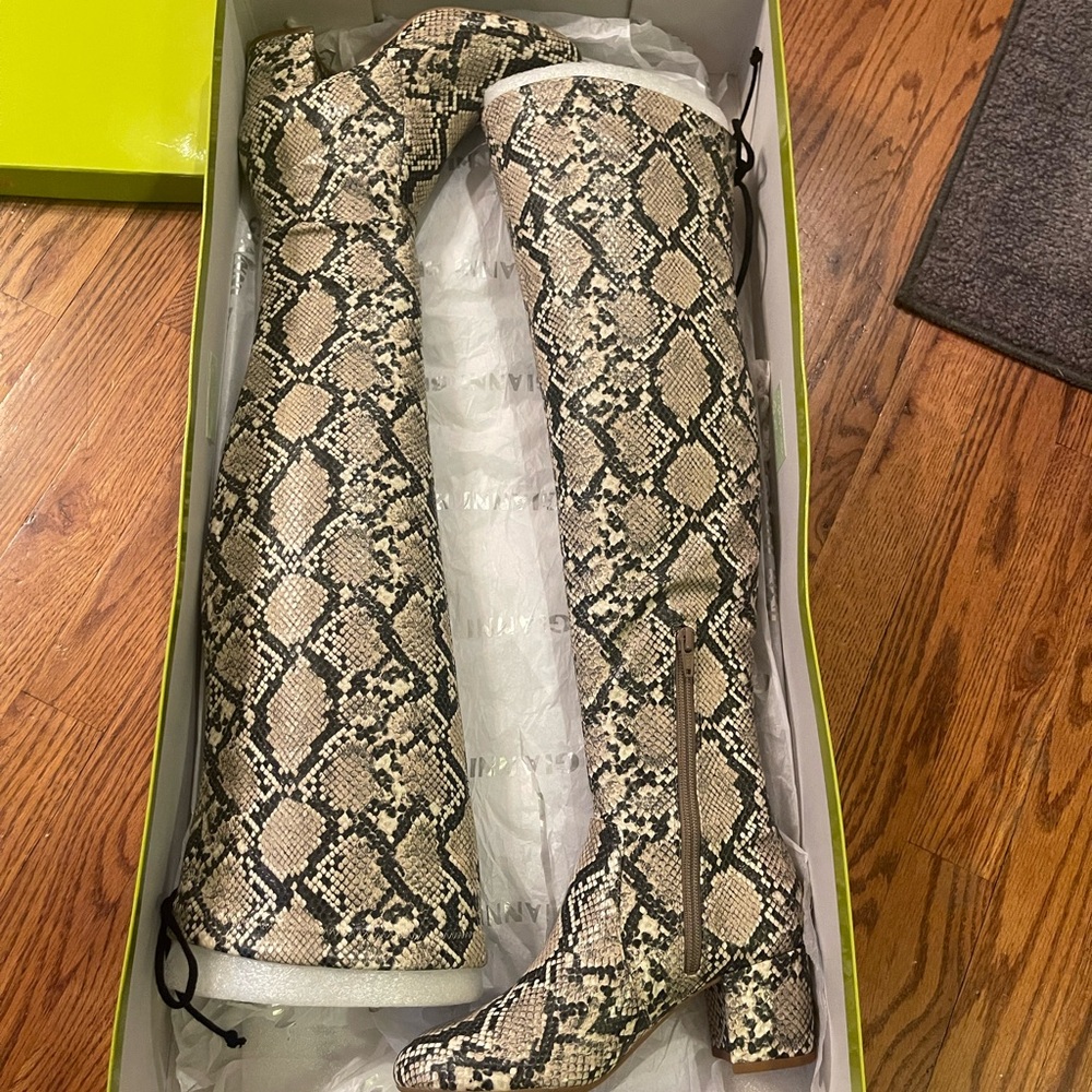 Gianni Bini Over the Knee Snakeskin Boots